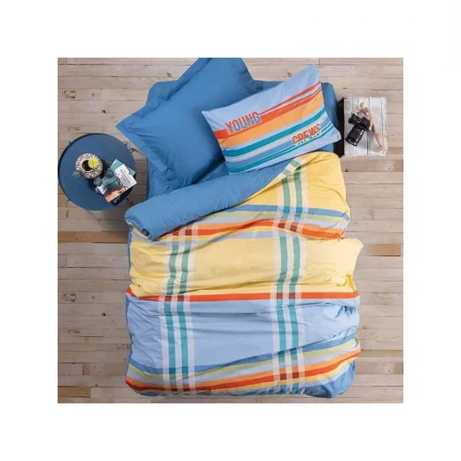 Nova Home Duvet Cover, Single /Twin Single, Blue & Orange Color ,3 Pieces Nova Home Duvet Cover, Single /Twin Single, Blue & Orange Color ,3 Pieces