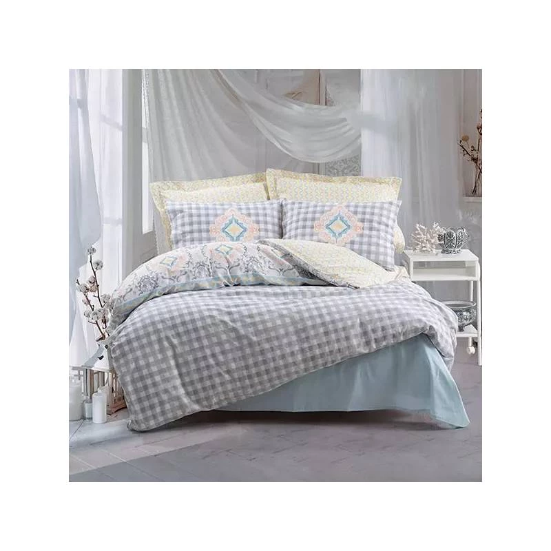 Nova Home Duvet Cover, Single /Twin Single, Light Grey Color ,3 Pieces - Nova Home