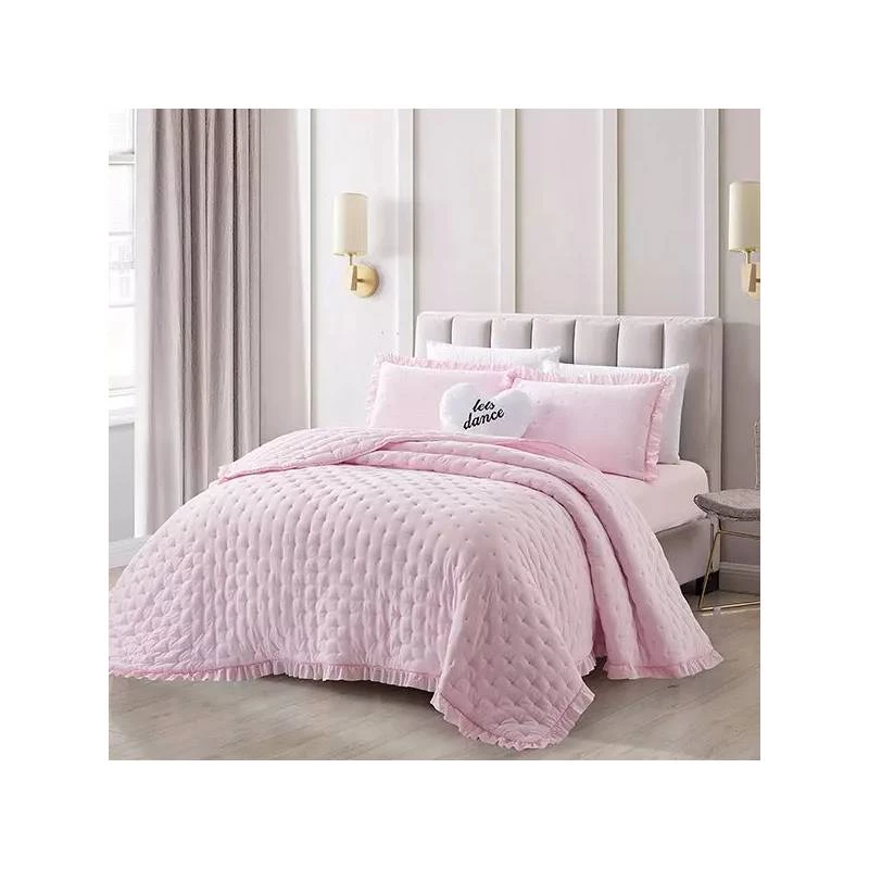 Nova Home Crinkled Comforter Single /Twin Single, Pink Color ,3 Pieces - Nova