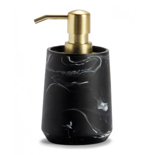 موزع الصابون السائل رخام بوليريسين أسود ومعدن ذهبي موزع الصابون السائل رخام بوليريسين أسود ومعدن ذهبي