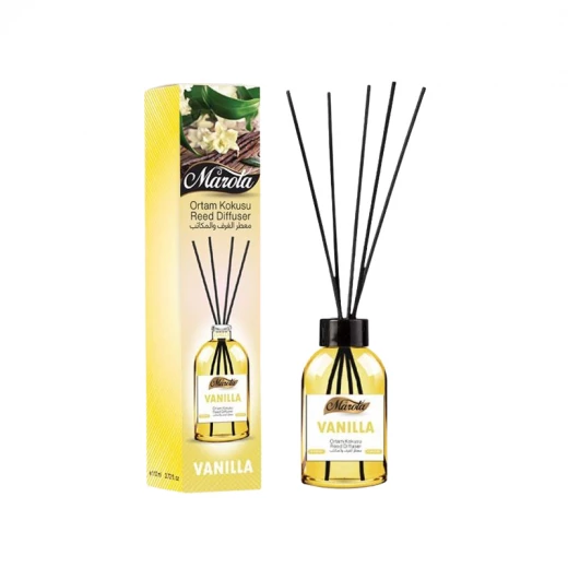 Marota Luxury Reed Diffuser Vanilla Scent, Long-Lasting Air Freshener, 110ml Elegant Home, Hotel & Room Fragrance