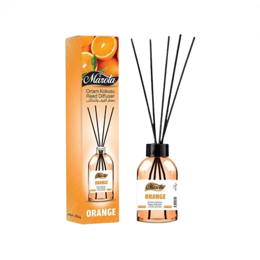 Marota Luxury Reed Diffuser Orange Scent, Long-Lasting Air Freshener, 110ml Elegant Home, Hotel & Room Fragrance Marota Luxury Reed Diffuser Orange Scent, Long-Lasting Air Freshener, 110ml Elegant Home, Hotel & Room Fragrance