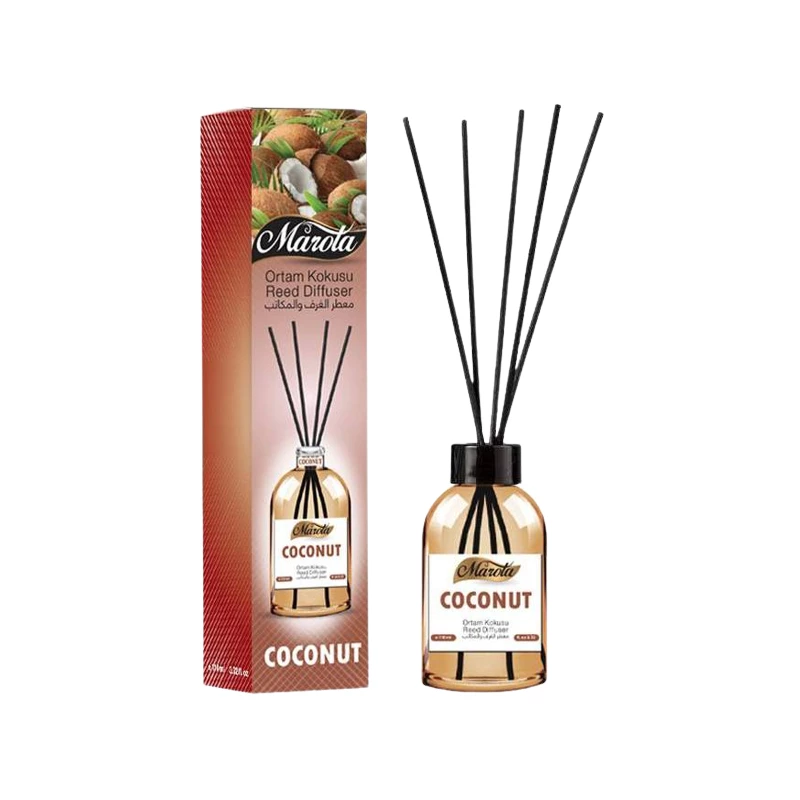 Marota Luxury Reed Diffuser Coconut Scent, Long-Lasting Air Freshener, 110ml Elegant Home, Hotel & Room Fragrance - Marota