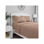 Fieldcrest Plain Flat Sheet, Cotton, Dark Beige Color, King Size - Fieldcrest
