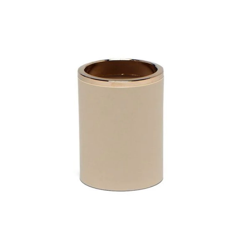 Primanova Lenox Toothbrush Holder, Beige & Gold Color - Primanova