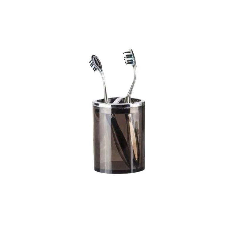 Primanova Lenox Toothbrush Holder, Clear Black Color - Primanova