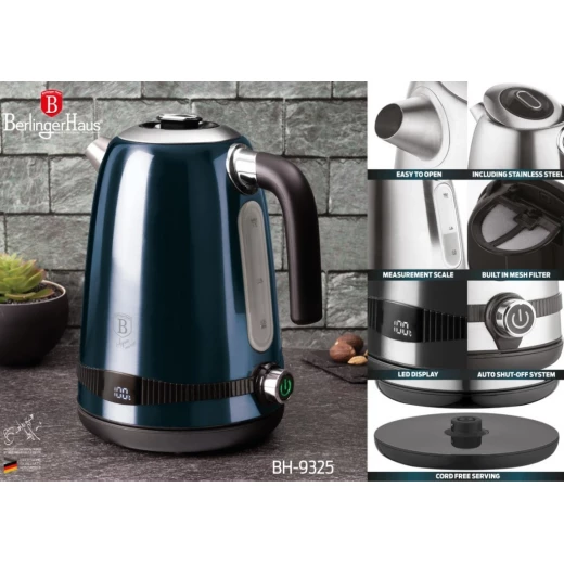 Berlinger Haus Digital Electric Kettle, Aquamarine Color,  1.7L - Berlinger Haus - Image 2