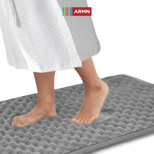 ARMN Clara Memory Foam Bath Rug, Grey Color, 60*90 Cm - Armn - Image 3