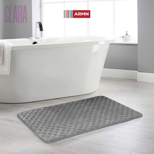 ARMN Clara Memory Foam Bath Rug, Grey Color, 60*90 Cm