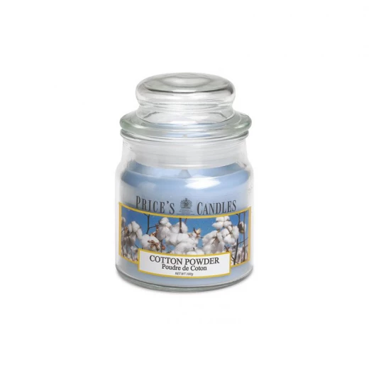 Price's Medium Scented Candle Jar With Lid, Cotton Powder Price's Medium Scented Candle Jar With Lid, Cotton Powder