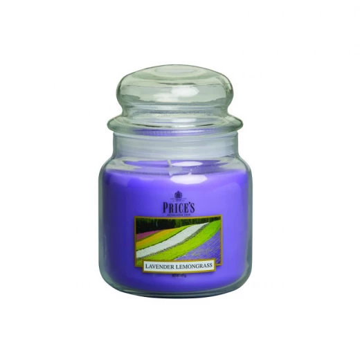 Price's Medium Scented Candle Jar With Lid, Lavender & Lemongrass Price's Medium Scented Candle Jar With Lid, Lavender & Lemongrass