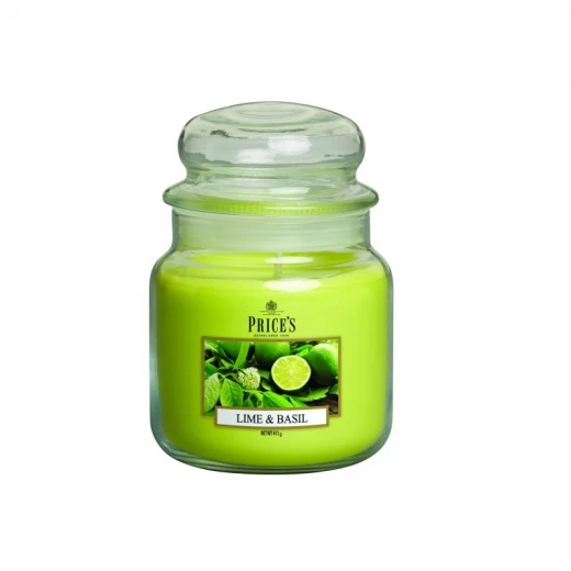 شمعة معطرة متوسطة بمرطبان وغطاء, الليمون والريحان من برايسز شمعة معطرة متوسطة بمرطبان وغطاء, الليمون والريحان من برايسز