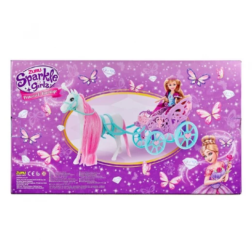 Sparkle Girlz Princess Doll Playset with Horse and Carriage: Magical Adventures for Girls - Sparkle girlz - Image 2