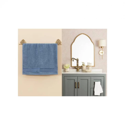 Maynor Bordered Flouche Face Towel - Blue - 50x80 cm Maynor Bordered Flouche Face Towel - Blue - 50x80 cm