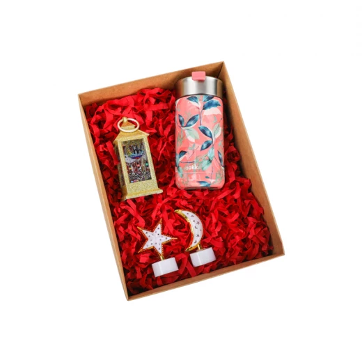 مجموعة رمضان مع حافظة حرارة وردية للقهوة من كوكا مجموعة رمضان مع حافظة حرارة وردية للقهوة من كوكا