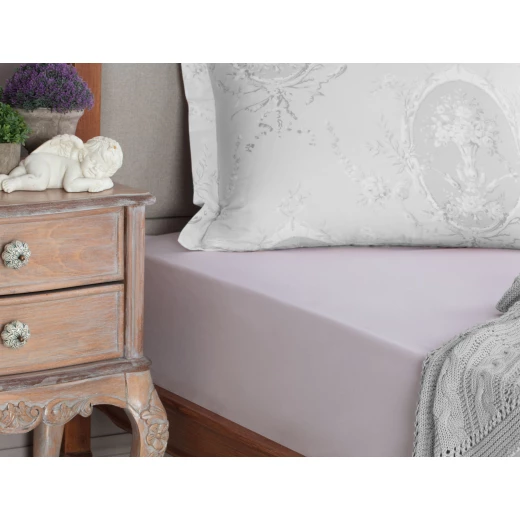 Madame Coco Eloise Ranforce Single Fitted Sheet, Purple Color Madame Coco Eloise Ranforce Single Fitted Sheet, Purple Color