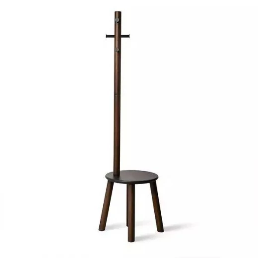 Umbra Pillar Stool and Coatrack - Black & Walnut - Umbra - Image 3