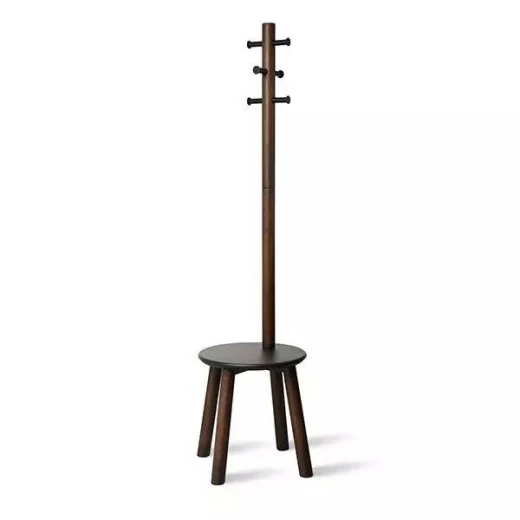 Umbra Pillar Stool and Coatrack - Black & Walnut - Umbra - Image 2