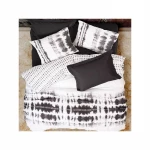 Nova Home Duvet Cover Set ,100% Cotton, Black Color, King Size, 4 Pieces - Nova Home