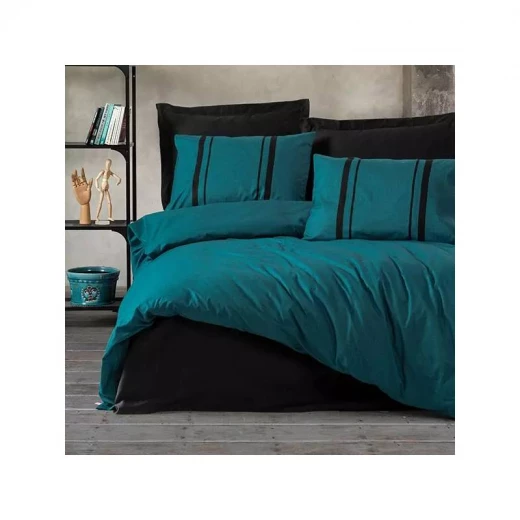 Nova Home Bitter Duvet Cover Set ,100% Cotton, Petrol & Black Color, King Size, 4 Pieces Nova Home Bitter Duvet Cover Set ,100% Cotton, Petrol & Black Color, King Size, 4 Pieces