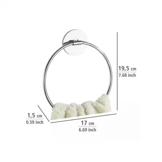 Wenko Towel Ring Turbo-loc, Stainless Steel - Silver - Wenko - Image 2