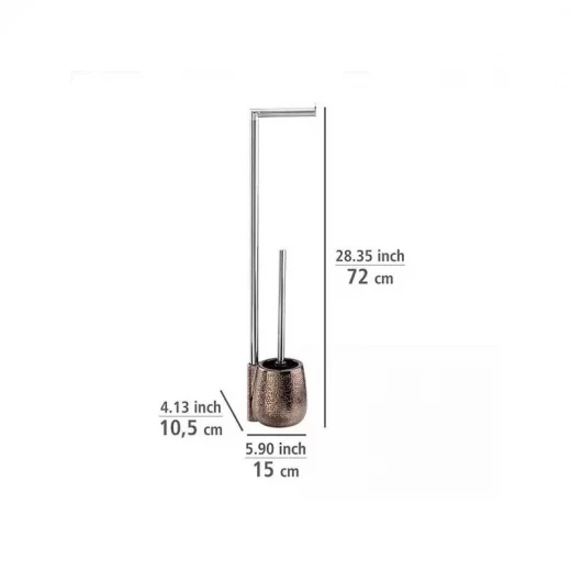 Wenko "Marrakesh" Standing Toilet Paper Holder & Toilet Brush, Pottery - Brown - Wenko - Image 3