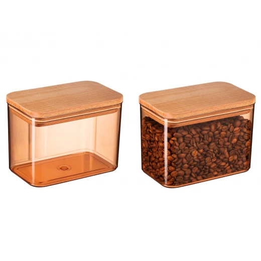 Madame Coco Storage Box With Wooden Lid 1000 Ml, 2 Pieces - Madame COCO - Image 2