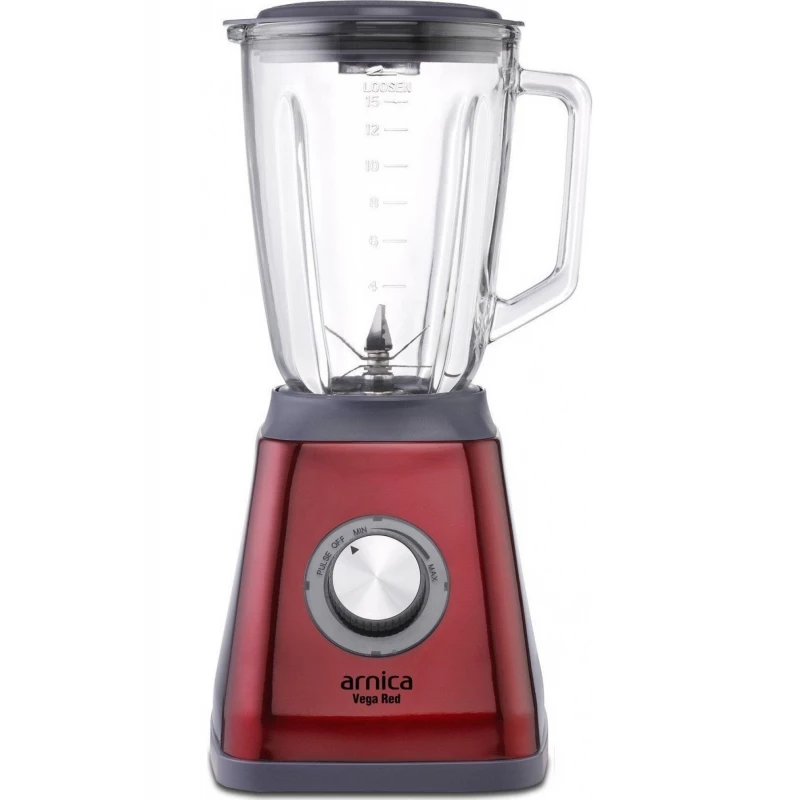 Arnica Vega Red Glass Blender, 850 Watts - Arnica