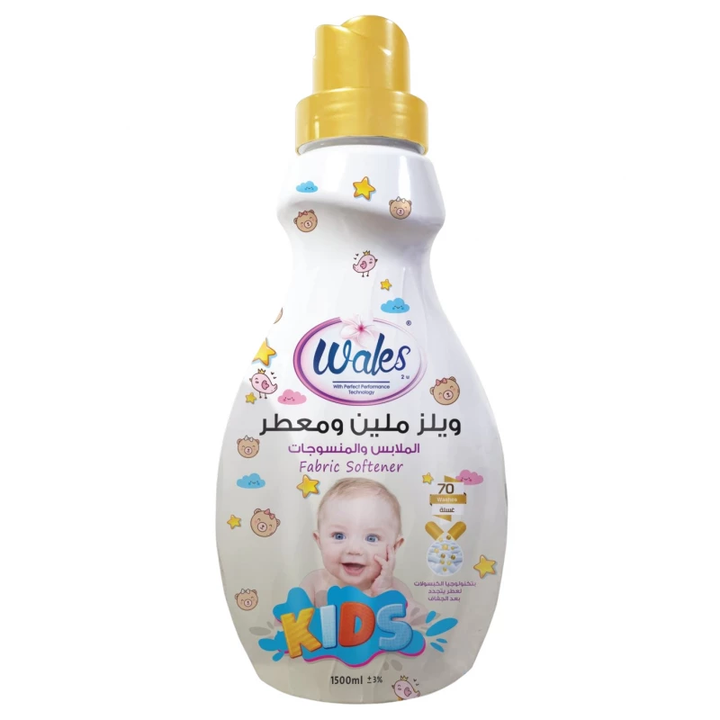 ملين ومعطر الملابس والمنسوجات الاطفال, باللون الأبيض, 1.5 لتر من ويلز - ويلز