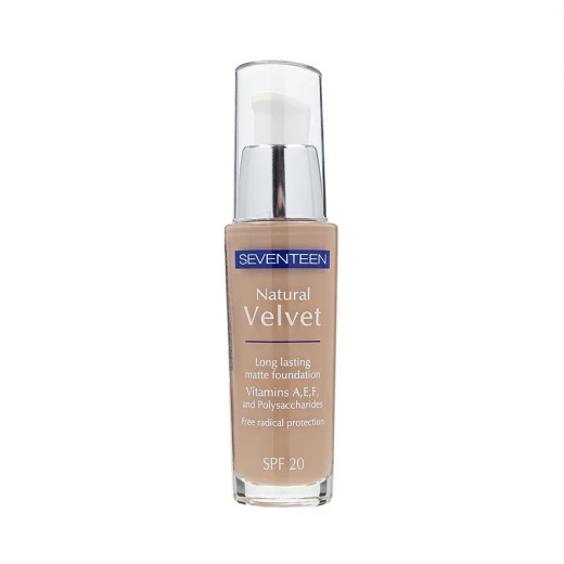 Seventeen Natural Velvet Matte Foundation Beige 6 Long Lasting Coverage All Skin Types SPF 20 Makeup Seventeen Natural Velvet Matte Foundation Beige 6 Long Lasting Coverage All Skin Types SPF 20 Makeup