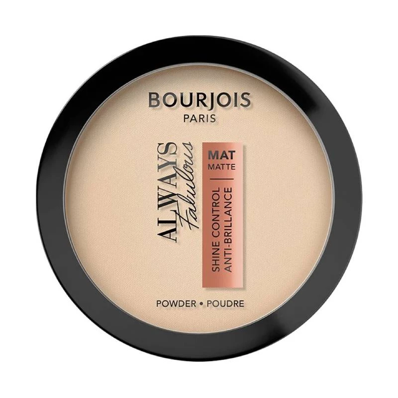 بودرة Bourjois Always Fabulous Matte المضغوطة بلون عاجي ذهبي 10 جم مكياج وجه يدوم طويلاً للتحكم في اللمعان - بورجوا
