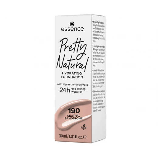 Essence Pretty Natural Hydrating Foundation Shade 190 Matte Finish Long Lasting Makeup for Flawless Skin 30ml - Essence - Image 2