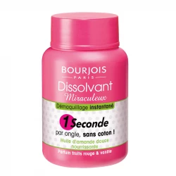 Bourjois 1 Second Miracle Nail Polish Remover with Acetone 75 ml Fast Acting for All Types