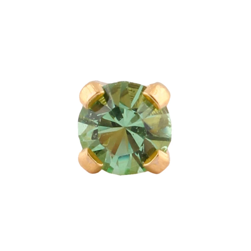 Studex Gold Plated Heartlite Aug Peridot, 3 Mm For Kids - Studex