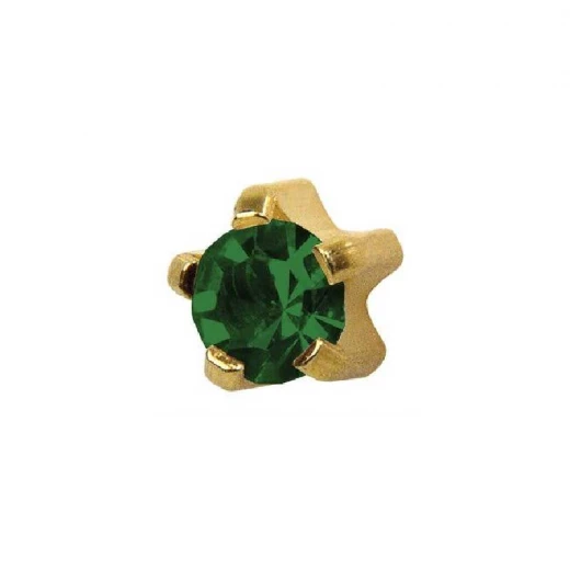 Studex Gold Plated Heartlite May Emerald, 3 Mm For Kids Studex Gold Plated Heartlite May Emerald, 3 Mm For Kids
