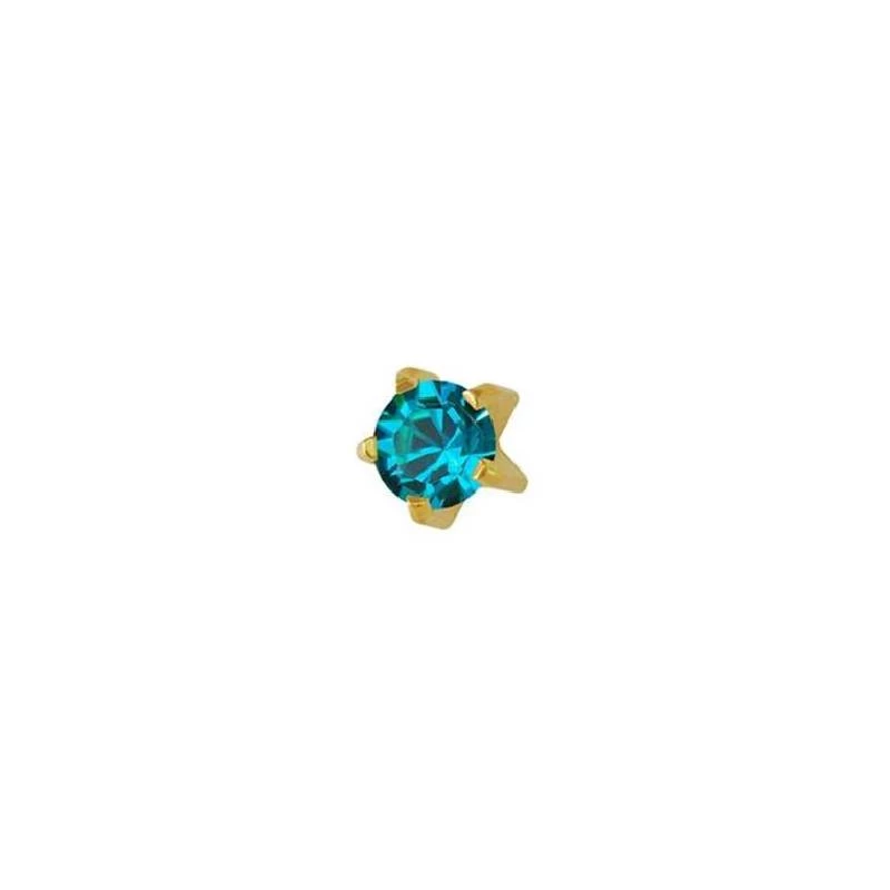 Studex Gold Plated Heartlite Blue Zircon, 3 Mm For Kids - Studex