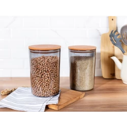 Madame Coco Wooden Lid Storage Container 2 Pieces, 2300 Ml