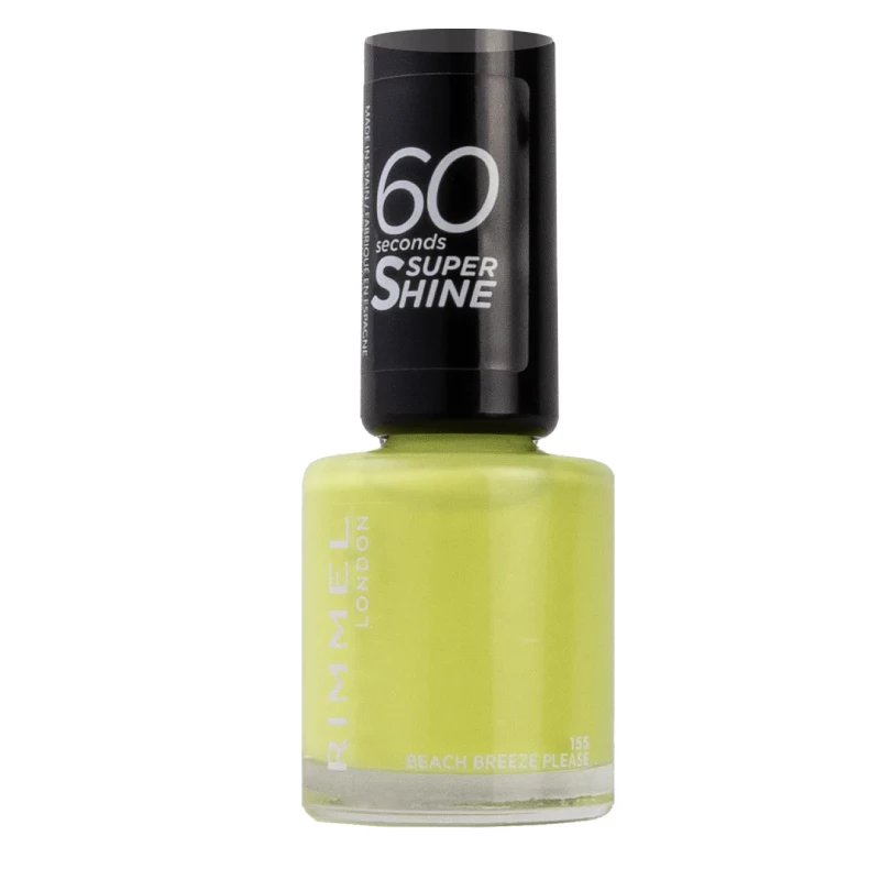 Rimmel London 60 Seconds Super Shine Nail Polish Beach Breeze Please, Quick Dry Manicure, Long Lasting Finish - Rimmel London