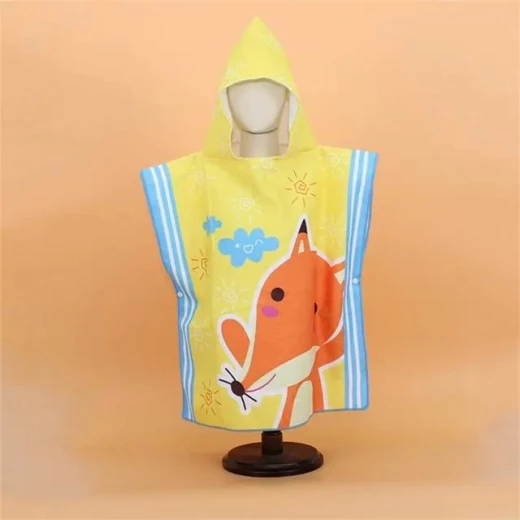 Aqua Poncho , Kids Poncho Towel , 120*60 cm , Fox Aqua Poncho , Kids Poncho Towel , 120*60 cm , Fox