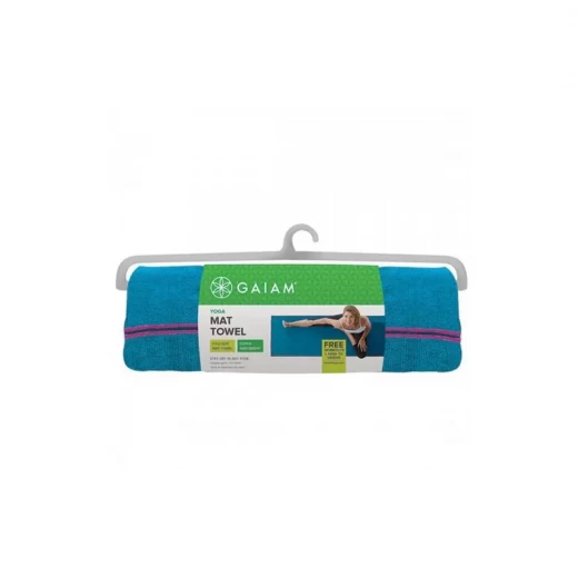 Gaiam Yoga Mat Towel, Blue Color Gaiam Yoga Mat Towel, Blue Color