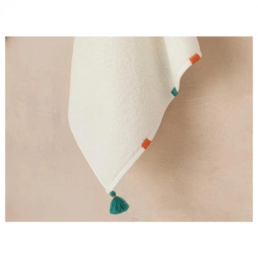 منشفة لينا قطنية للوجه مزينة بشراشيب, لون بيج, 50*70 سم من انجلش هوم - انجلش هوم - Image 2