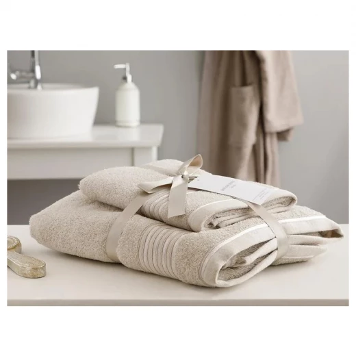 طقم مناشف حمام مخططة رومانسية, لون رمادي, 50*85 + 70 150 سم, قطعتان من انجلش هوم طقم مناشف حمام مخططة رومانسية, لون رمادي, 50*85 + 70 150 سم, قطعتان من انجلش هوم