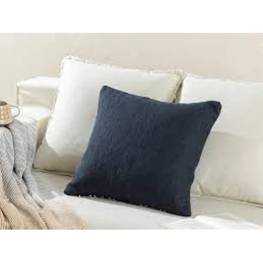 غطاء وسادة منسوج, ازرق غامق من انجلش هوم - انجلش هوم - Image 2
