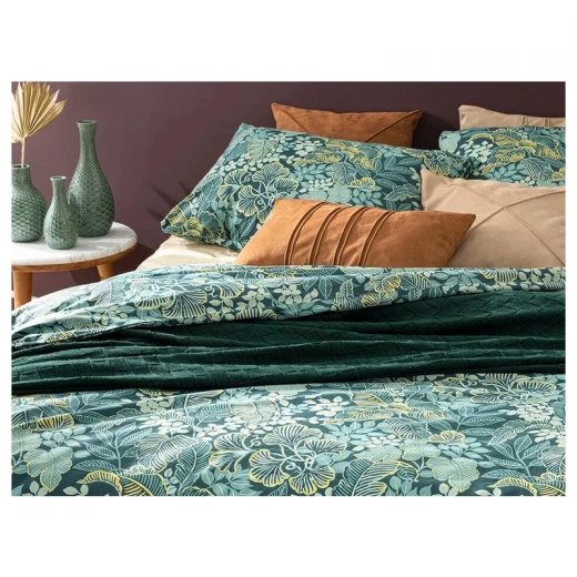 طقم غطاء لحاف قطن سوبر كينج, لون اخضر, 220* 260 سم, 3 قطع من انجلش هوم - انجلش هوم - Image 2