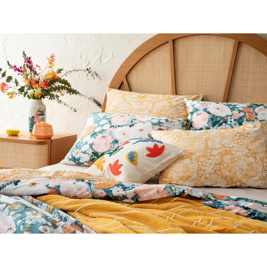 غطاء لحاف قطن سوبر كينج تريجون , لون بيج, 220* 260 سم, 3 قطع من انجلش هوم - انجلش هوم - Image 3