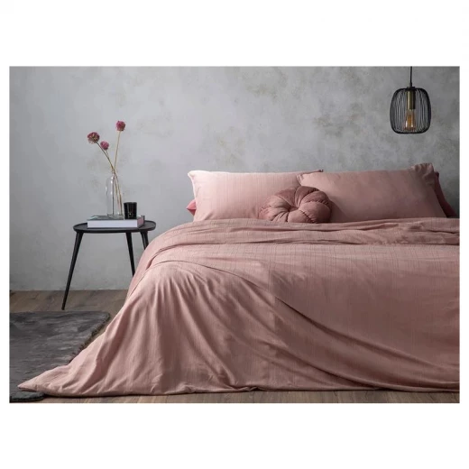 طقم غطاء لحاف أورورا سيلكي تاتش مقاس سوبر كينج, لون زهري, 220* 260 سم, 4 قطع من انجلش هوم