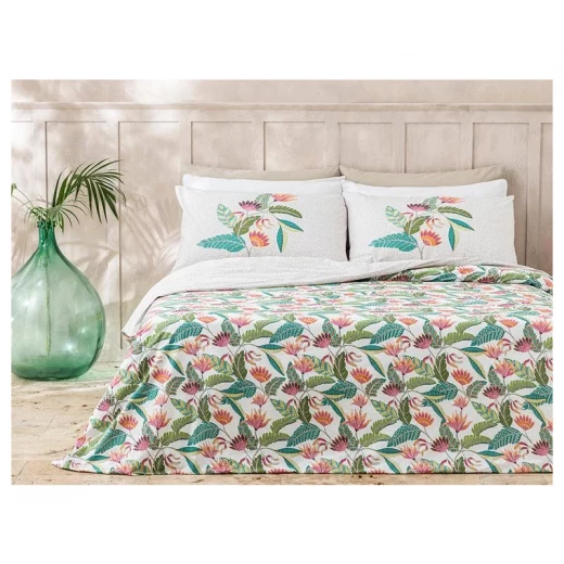 طقم غطاء لحاف قطني بحجم كينغ إكزوتيك فلاور, 220* 240 سم, 3 قطع من انجلش هوم طقم غطاء لحاف قطني بحجم كينغ إكزوتيك فلاور, 220* 240 سم, 3 قطع من انجلش هوم