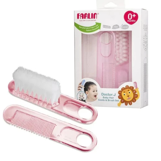 Farlin - Baby Comb & Brush Set, Pink Farlin - Baby Comb & Brush Set, Pink