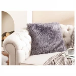 غطاء وسادة قطيفة اليشم, لون رمادي, 45*45 سم من انجلش هوم - انجلش هوم