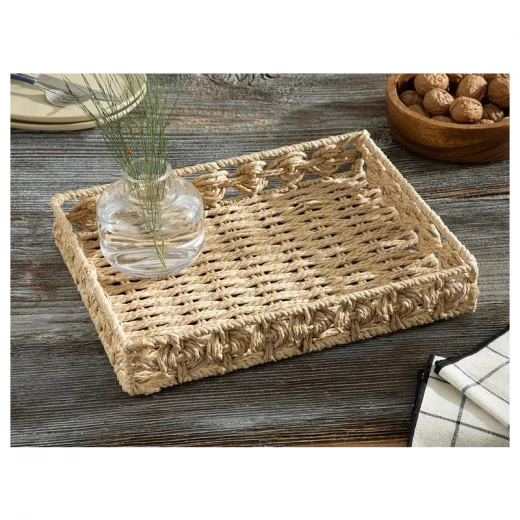 صينية خوص, لون بني, 33*26 سم من انجلش هوم صينية خوص, لون بني, 33*26 سم من انجلش هوم
